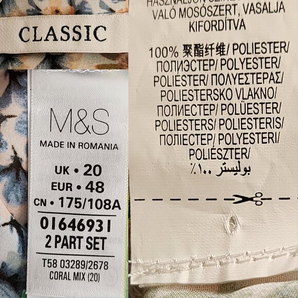 Marks & Spencer Floral Checks Button Front Shirt - Picture 4 of 4